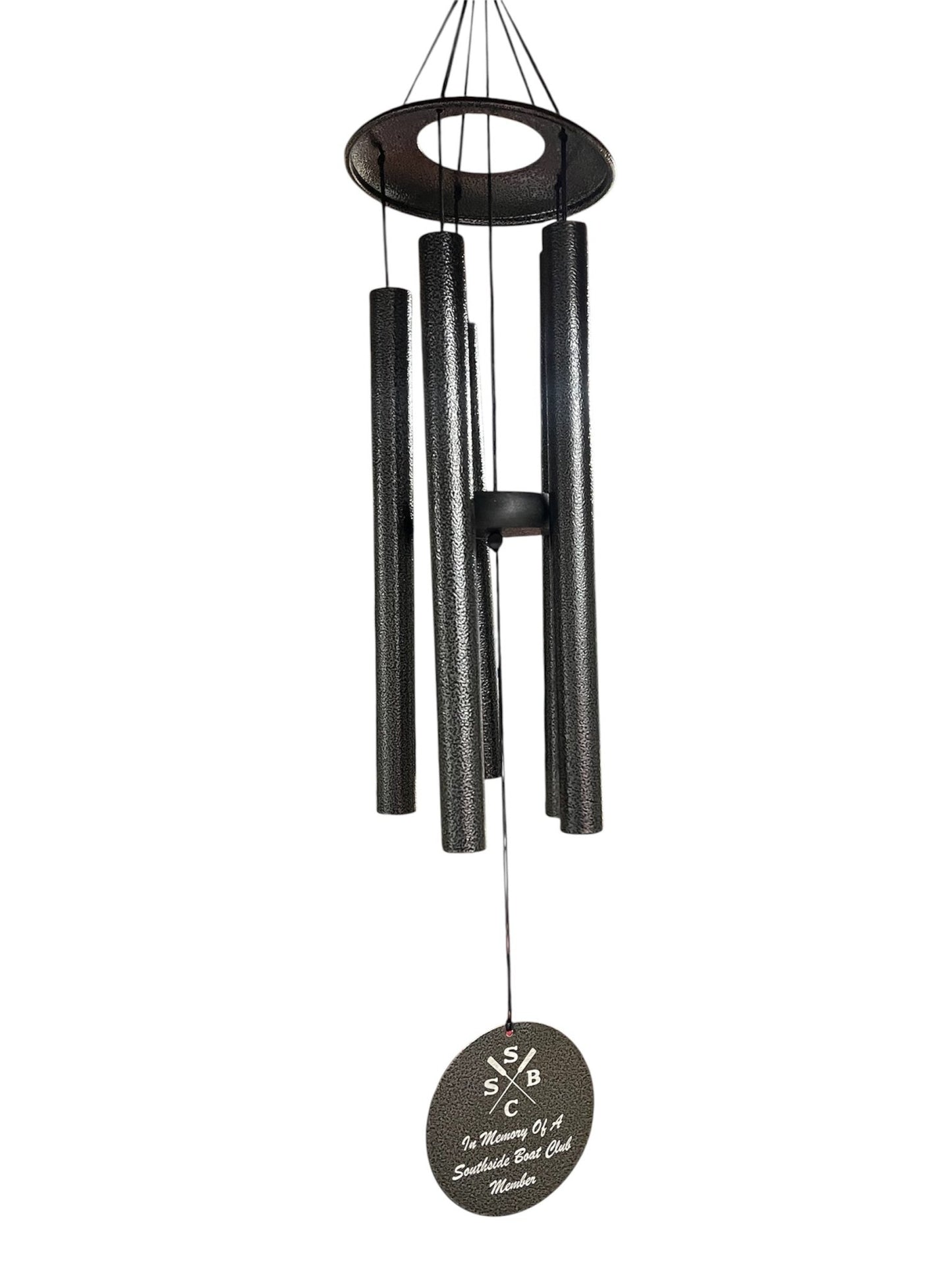 30" Black Powder Coated Aluminum Wind Chime - Muddy River Engraving