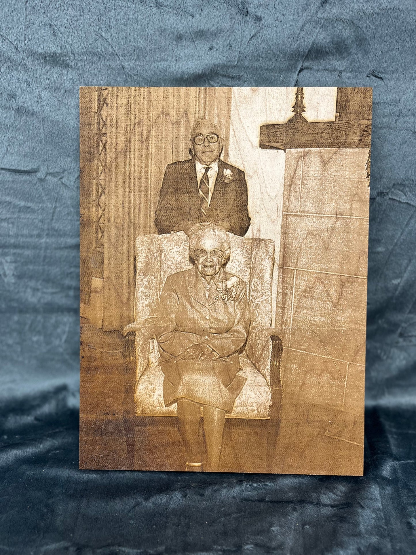 Wall Mounted Wood Burnt Portrait