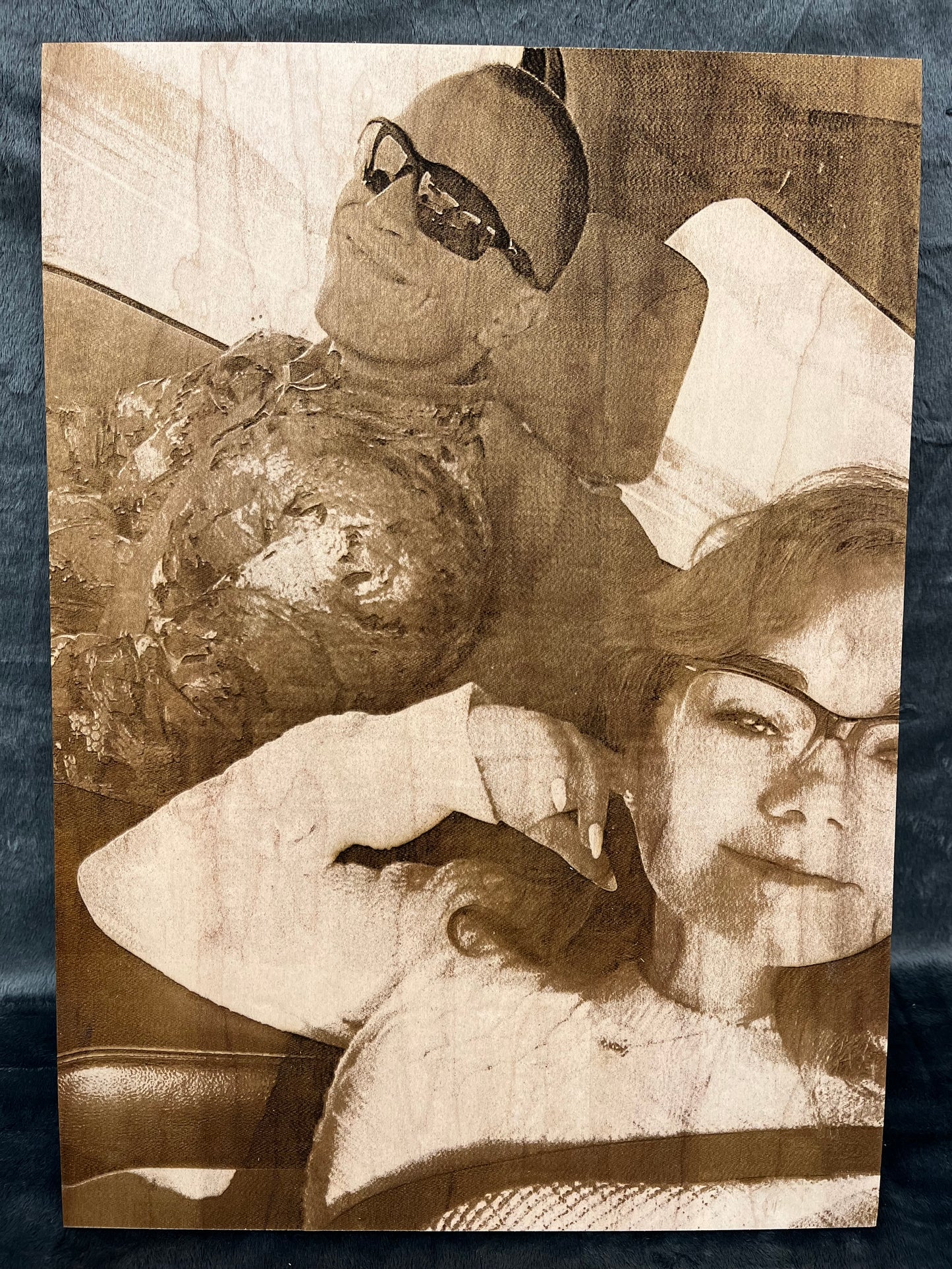 Wall Mounted Wood Burnt Portrait