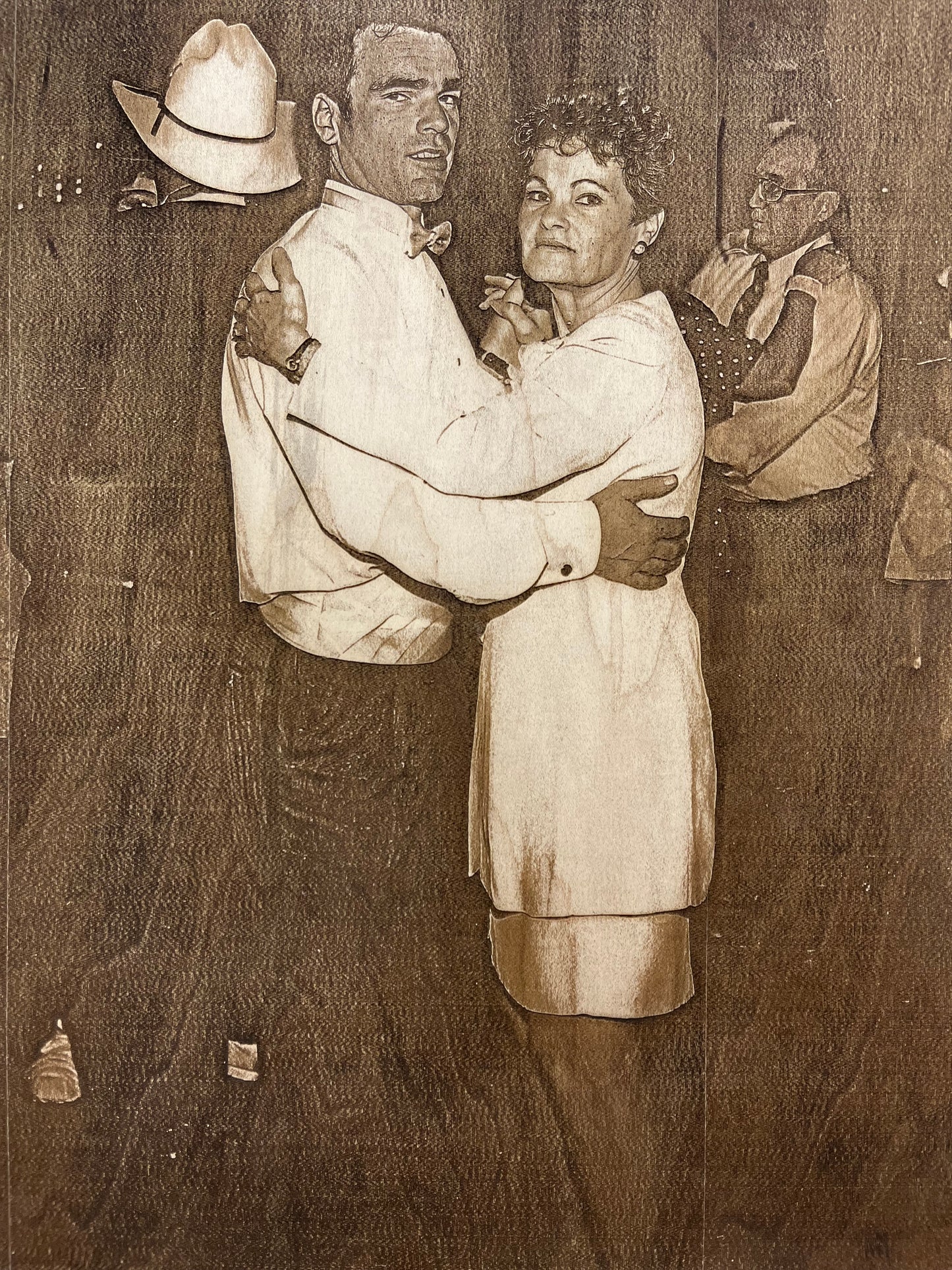 Wall Mounted Wood Burnt Portrait