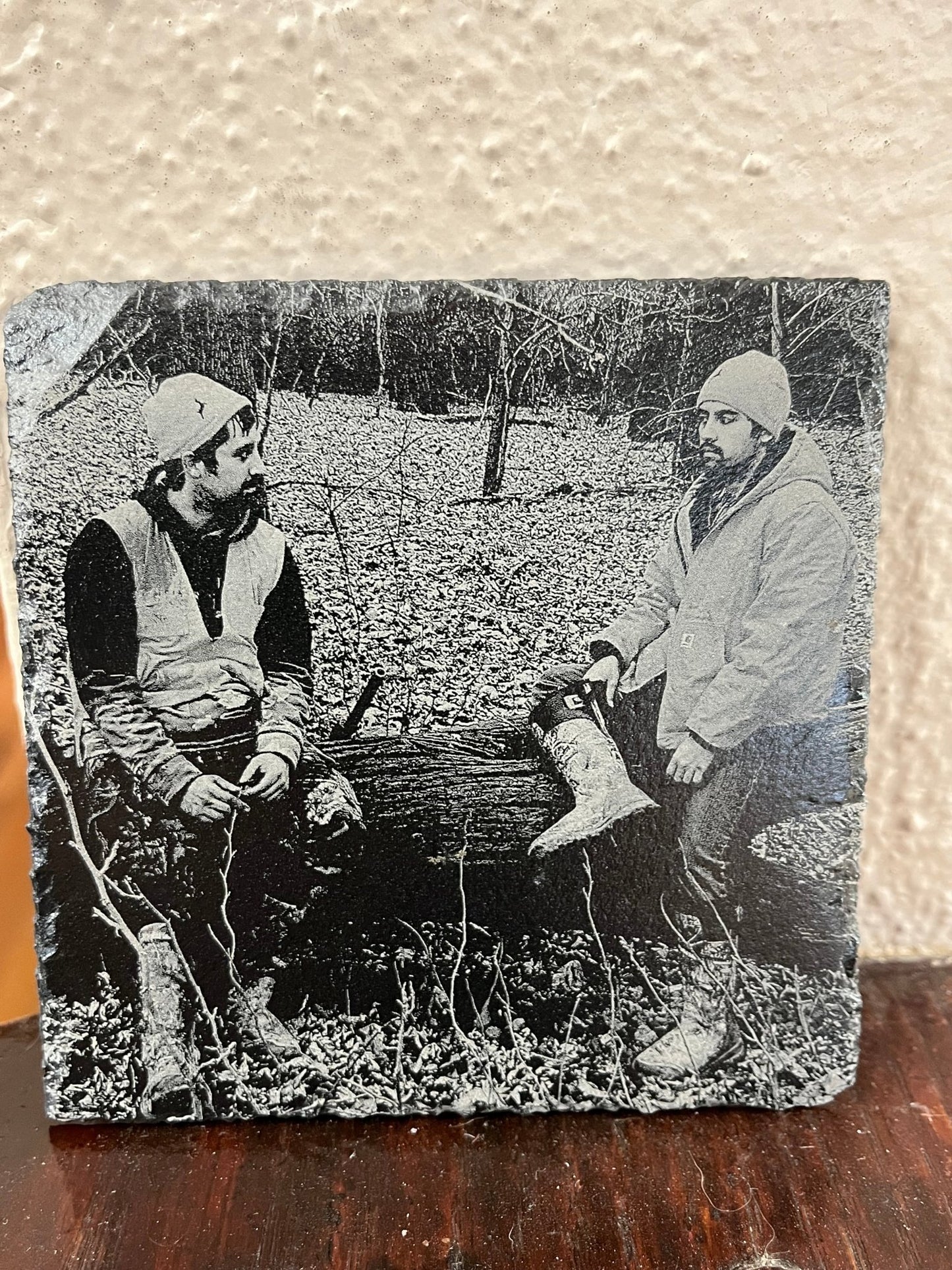 Square Slate Coaster Picture - Muddy River Engraving