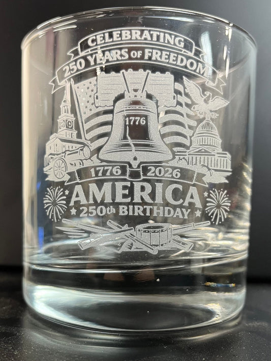 10.5 Oz On the Rocks Glass - Muddy River Engraving