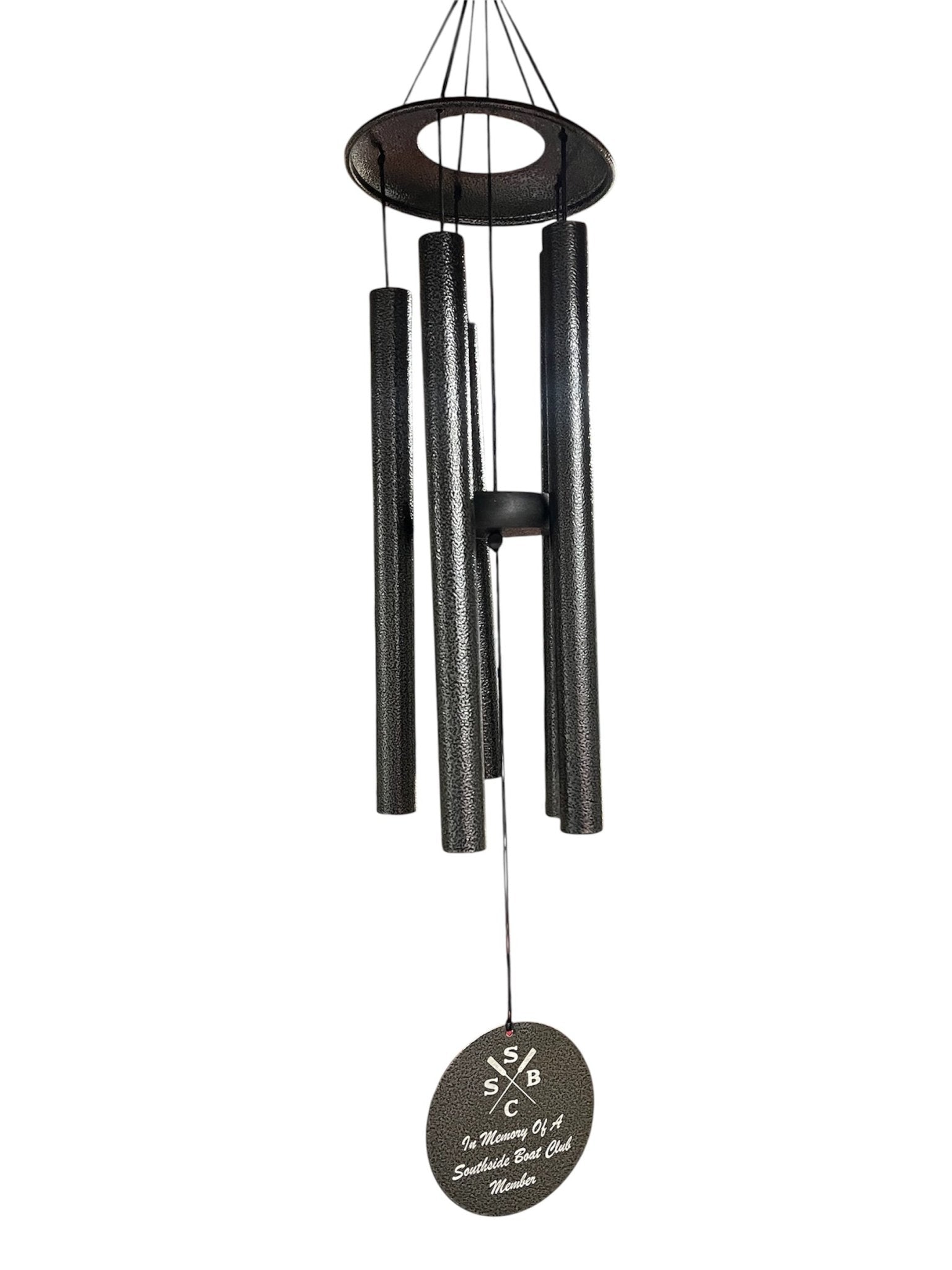 30" Black Powder Coated Aluminum Wind Chime - Muddy River Engraving
