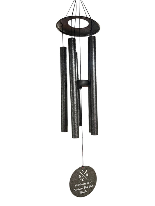 30" Black Powder Coated Aluminum Wind Chime - Muddy River Engraving