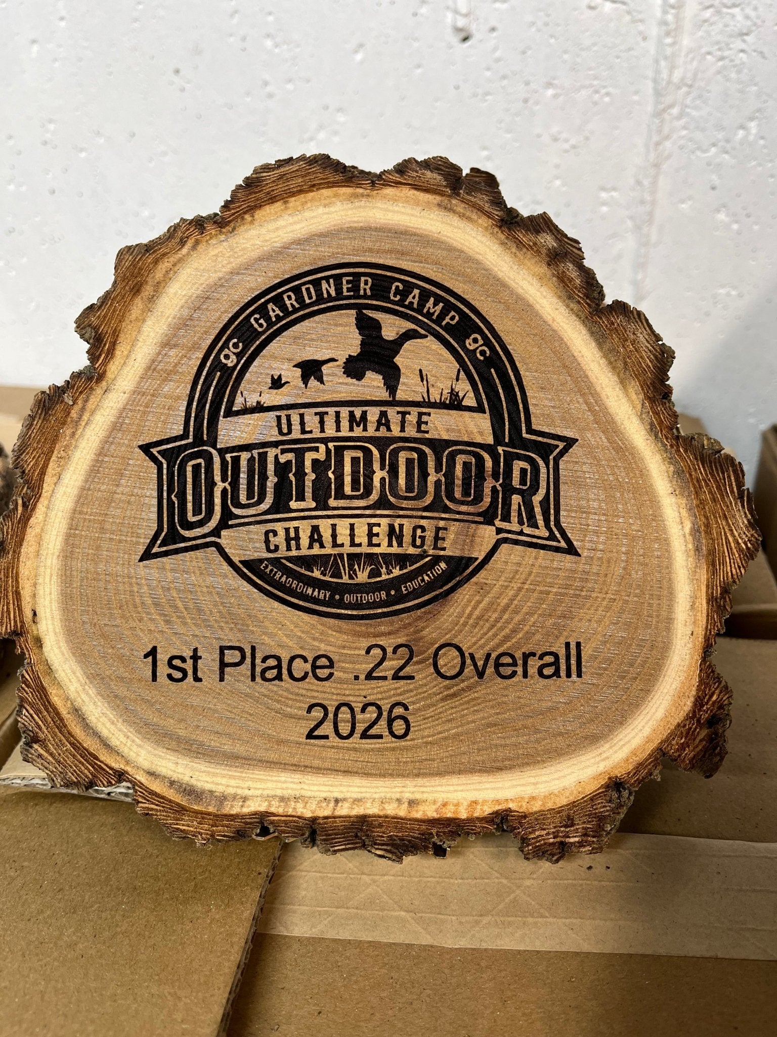 7" Old West Log Elmwood Plaque - Muddy River Engraving