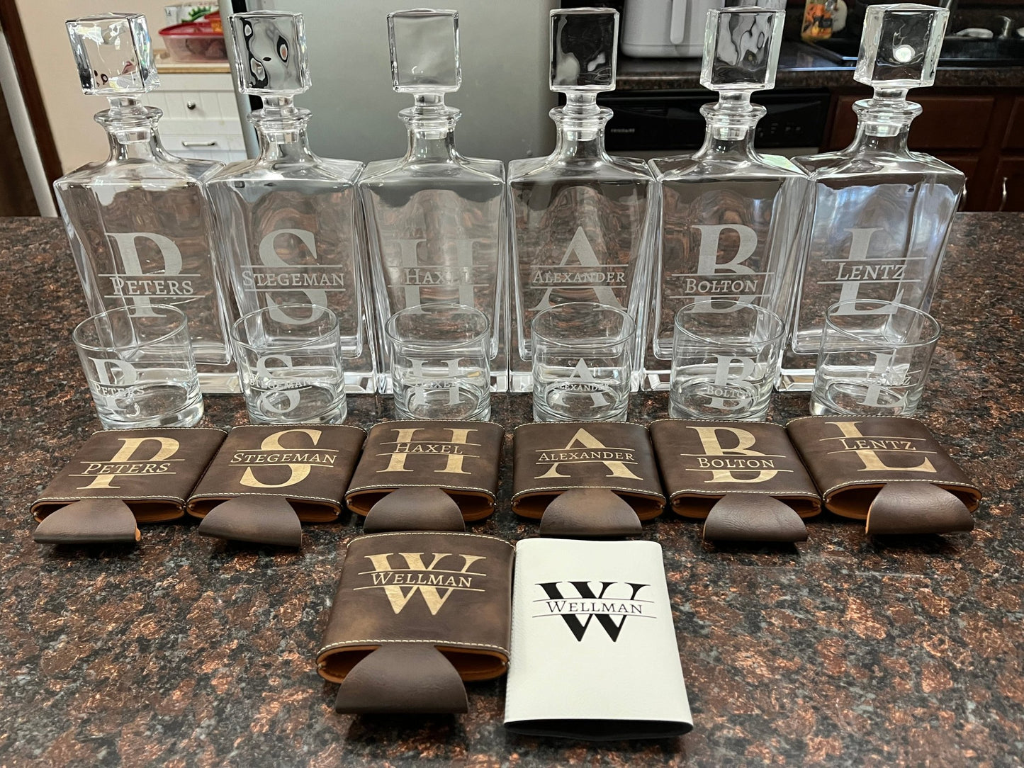 810ml Rectangle Decanter - Muddy River Engraving