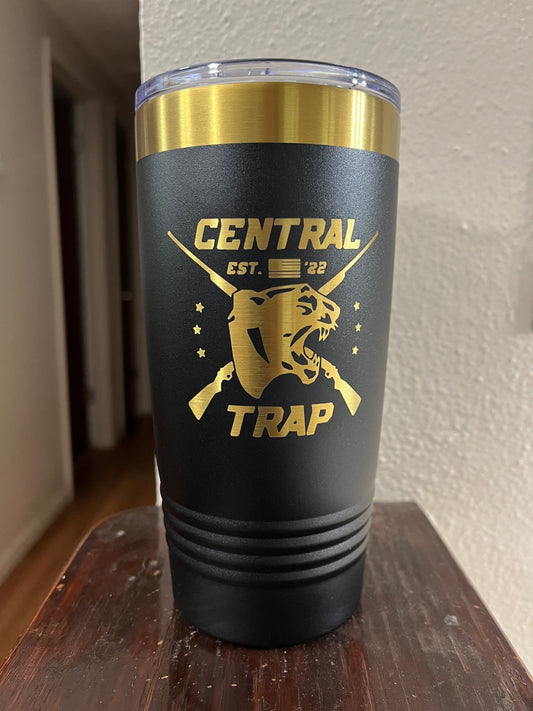 Custom 20 Ounce Tumbler Black/Gold - Muddy River Engraving