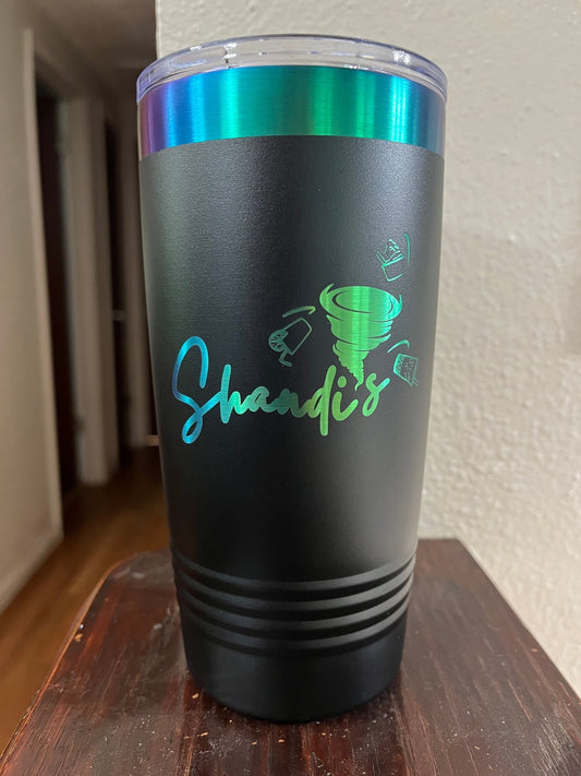 Custom 20 Ounce Tumbler Black/Prism - Muddy River Engraving