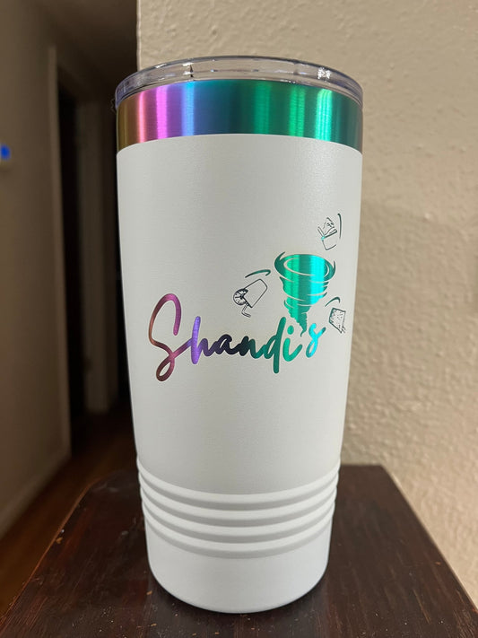 Custom 20 Ounce Tumbler White/Prism - Muddy River Engraving