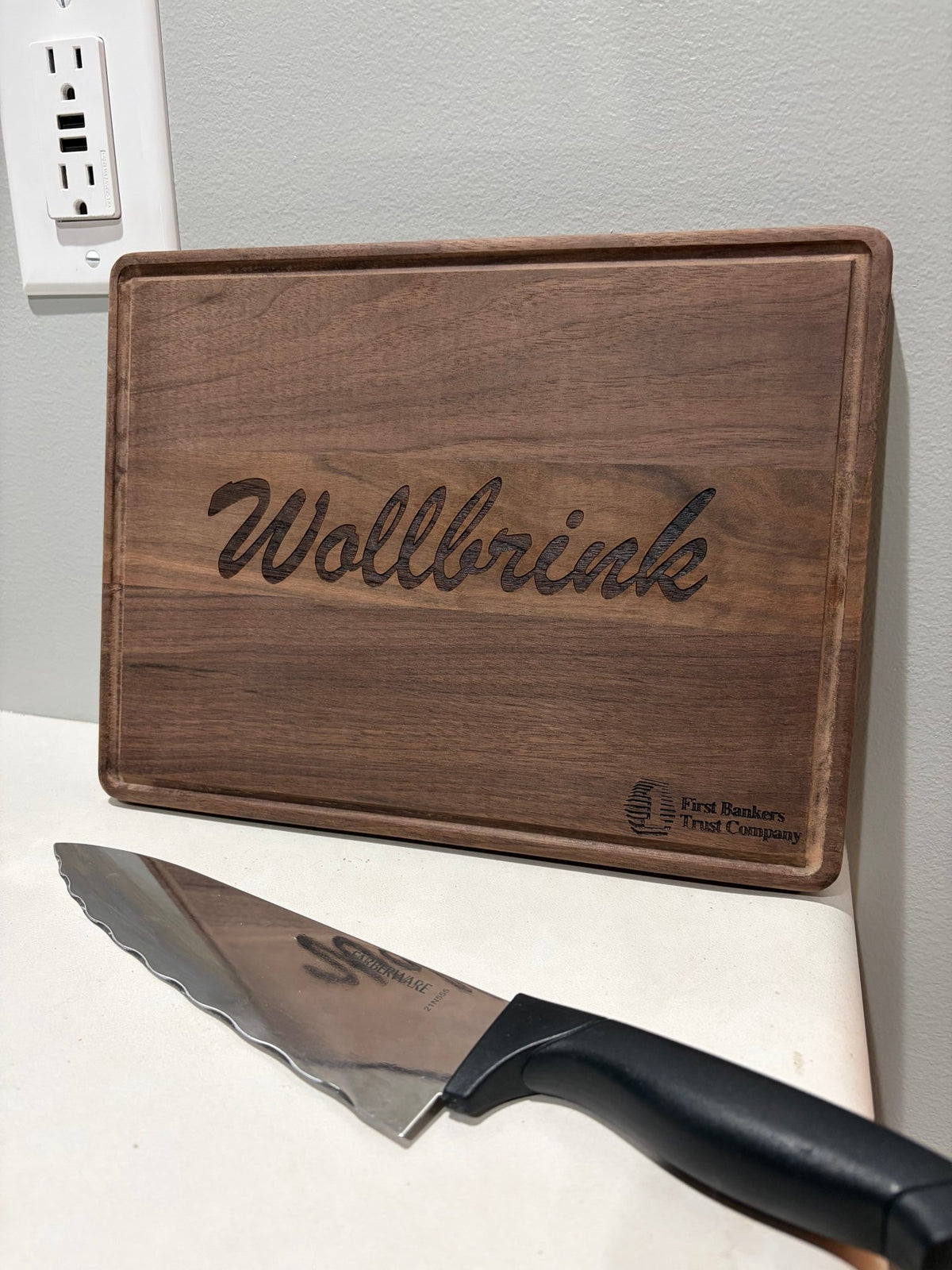 Custom Engraved Walnut Cutting Board with Juice Groove - Muddy River Engraving