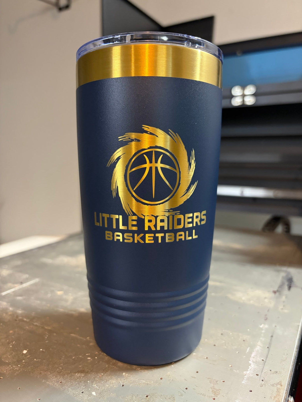 Little Raiders Basketball 20 oz Tumbler - Muddy River Engraving