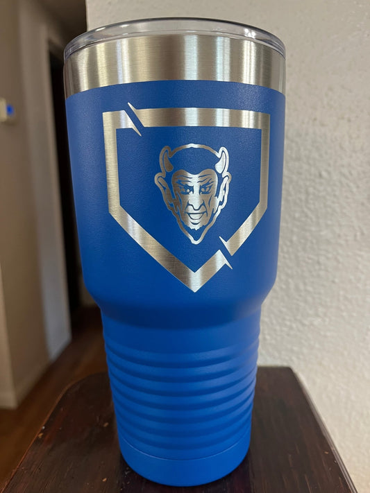 QHS Blue Devil Baseball/Softball 30 Ounce Tumbler - Muddy River Engraving