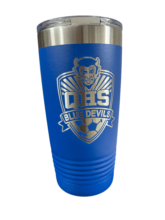 QHS Blue Devil Soccer 20 Ounce Tumbler - Muddy River Engraving