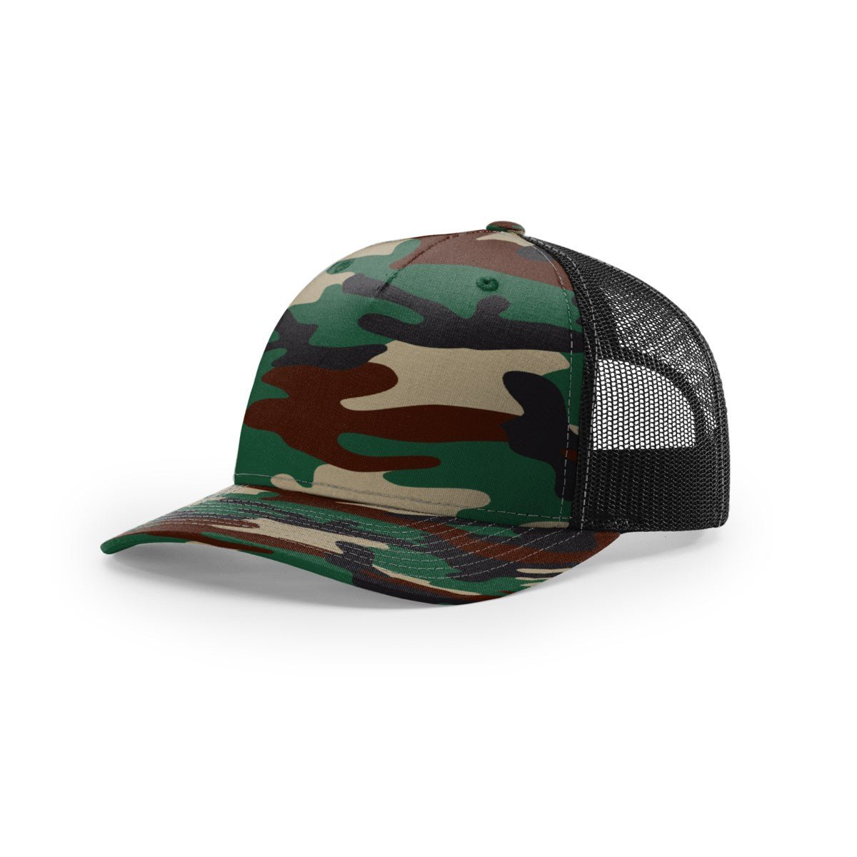 Richardson 112PFP Camo Five Panel Trucker Hat - Muddy River Engraving