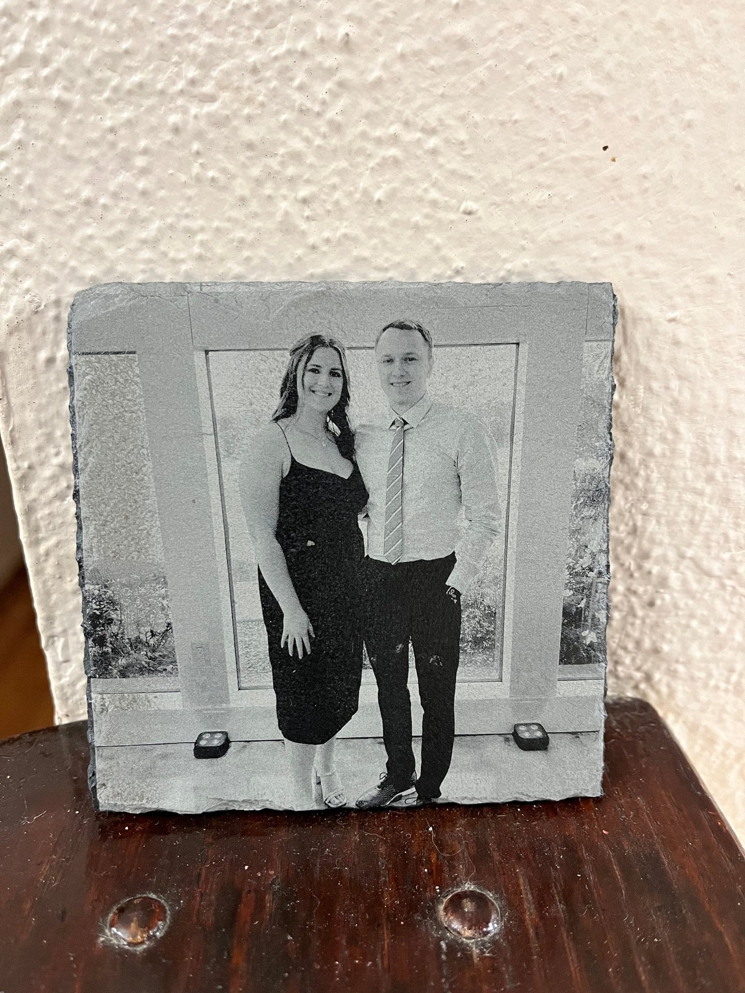 Square Slate Coaster Picture - Muddy River Engraving